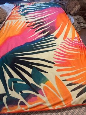 summer & rose Palms Tropical Print beach Towel
